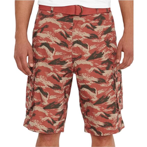 Levi's Men's Leaf Red Camo Belted Snap Cargo Shorts (Waist: 42) - Picture 1 of 6